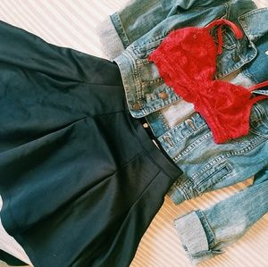 Pleated skater skirt